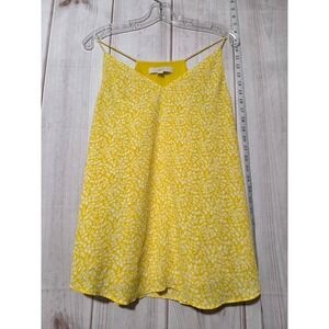 LOFT‎ Yellow White Floral Print Camisole Tank Top Women's Size M Dopamine